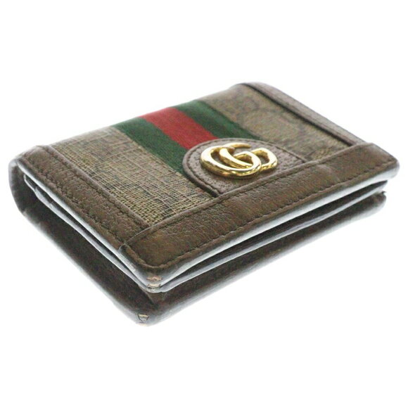 Gucci GG Supreme Sherry Line Canvas Bi fold Wallet Brown - Picture 4 of 6